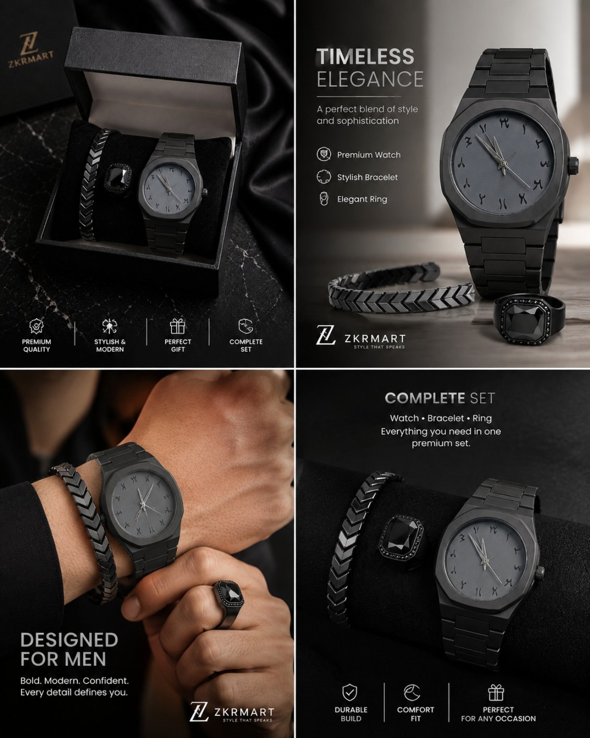 Arbic Men's Watch Gift Set | ہر انداز میں شاہانہ شخصیت