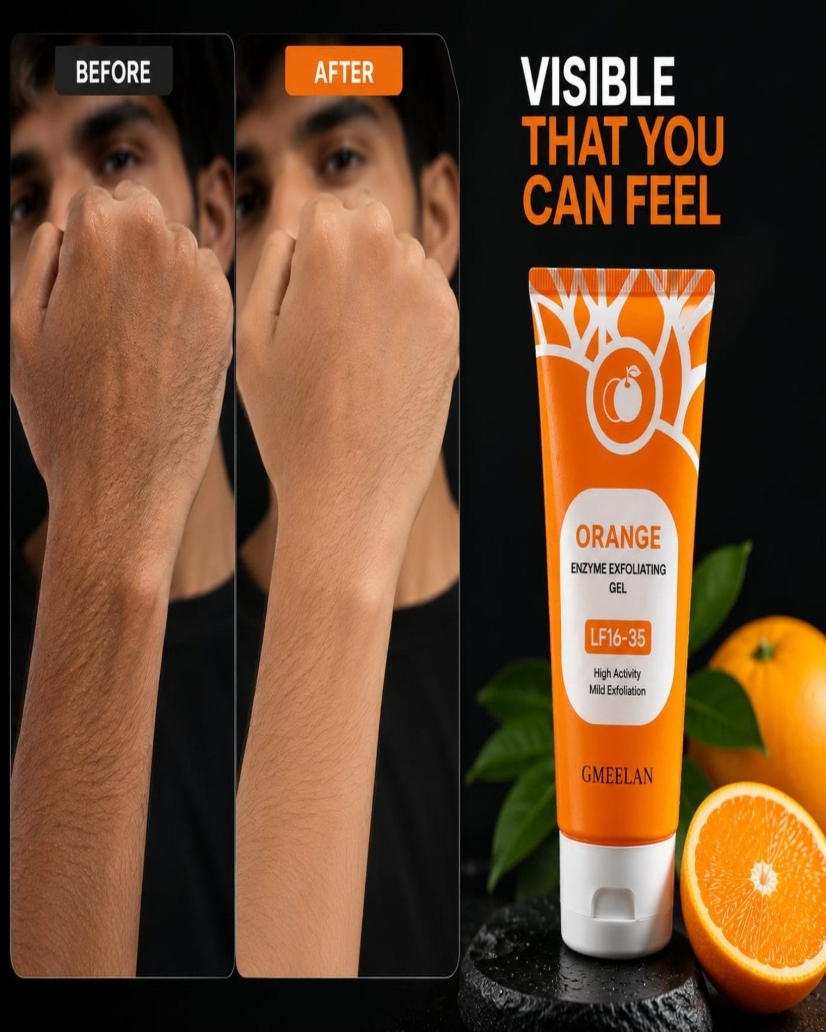 Orange Enzyme Exfoliating Gel – Deep Cleansing & Skin Brightening Face & Body Exfoliator | صرف 3 دن میں حیران کن فرق دیکھیں - zkrmart