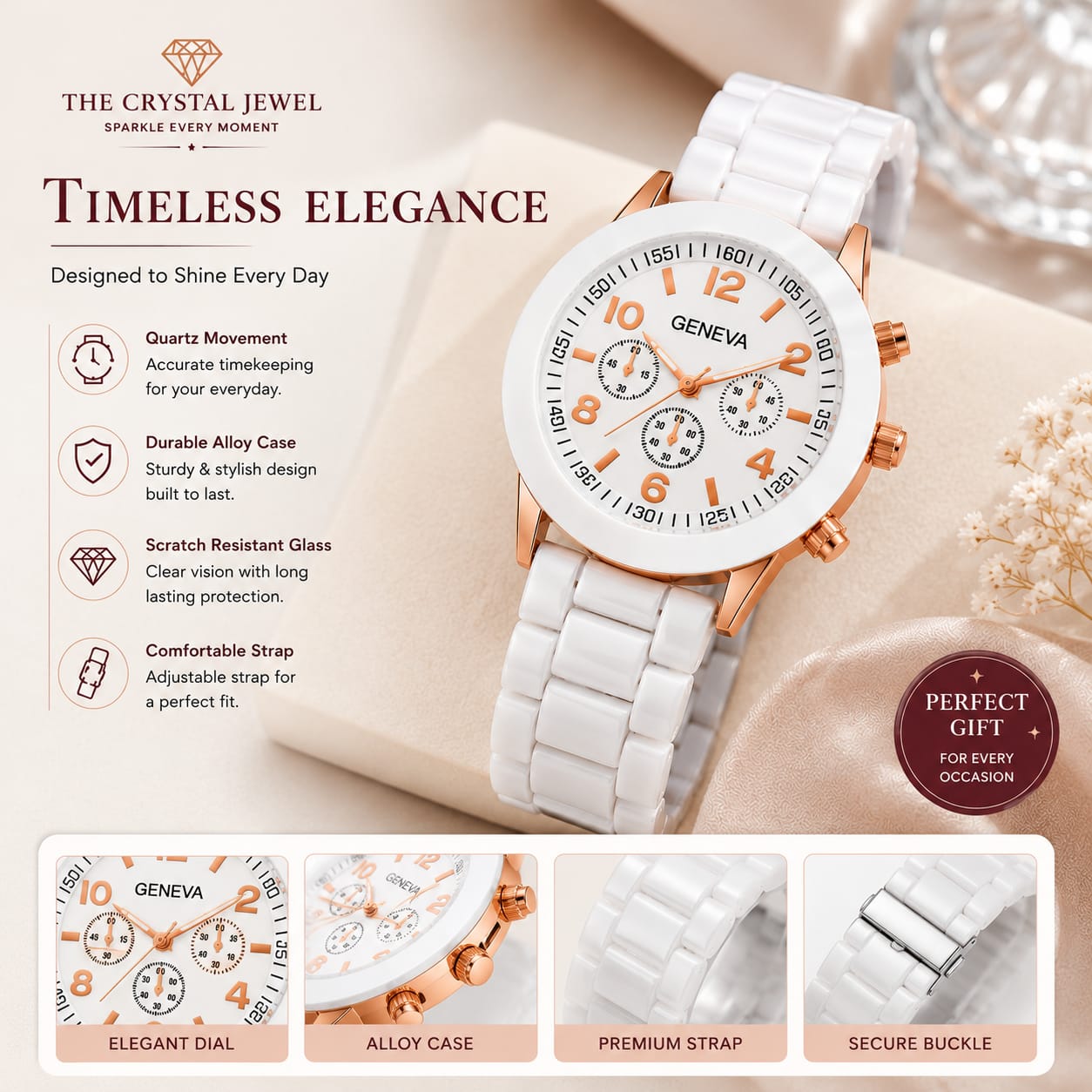Luxury Women's Quartz Watch for Girls  Elegant Premium Fashion Wrist Watch in Pakistan ZKRMART