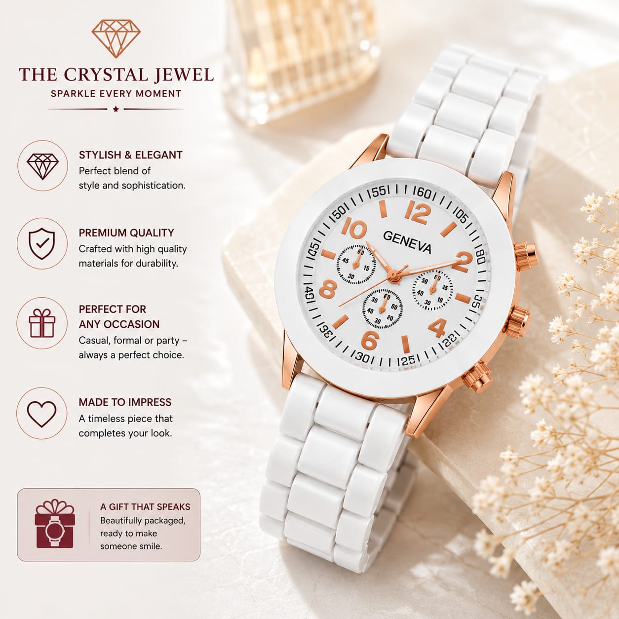 Luxury Women's Quartz Watch for Girls  Elegant Premium Fashion Wrist Watch in Pakistan ZKRMART