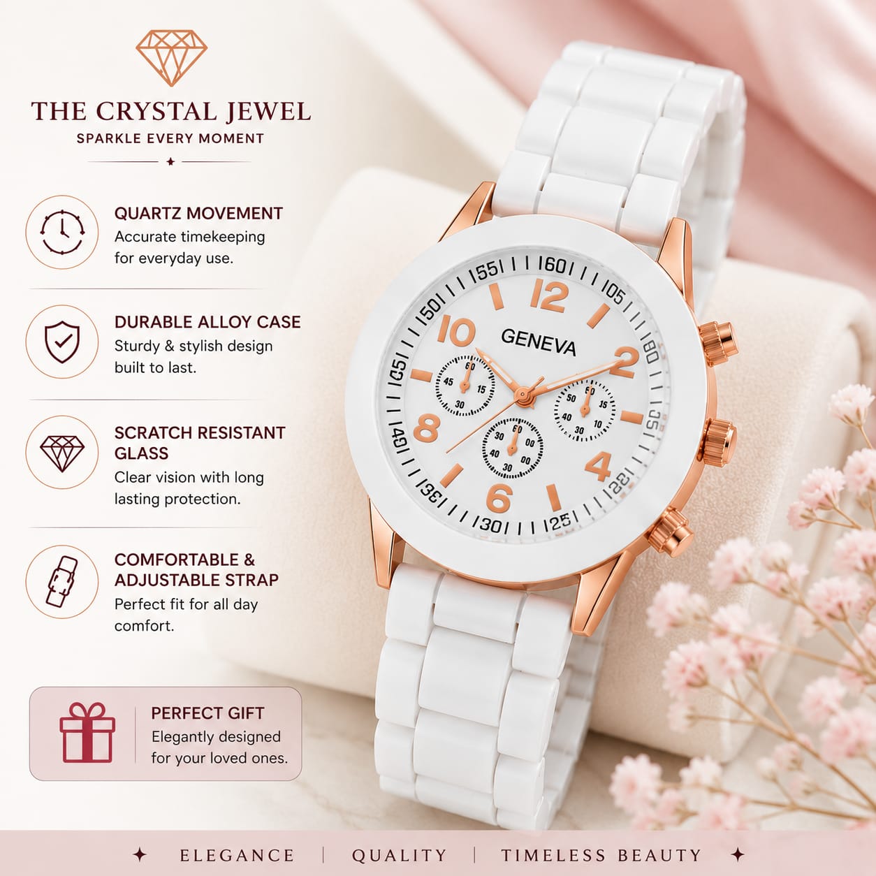Luxury Women's Quartz Watch for Girls  Elegant Premium Fashion Wrist Watch in Pakistan ZKRMART